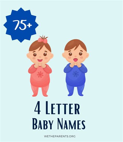 75+ 4 Letter Names (Girls, Boys, Unisex) .